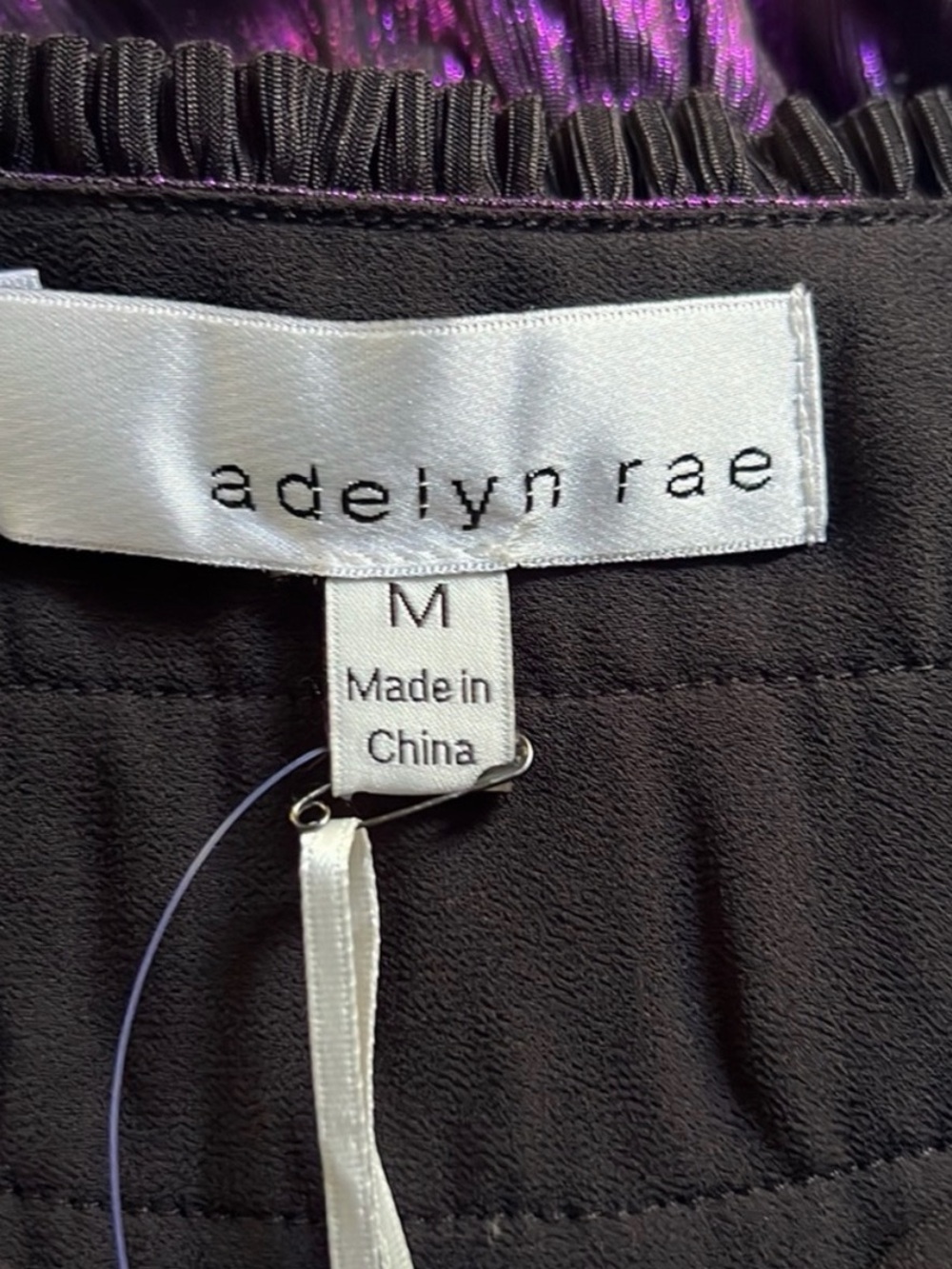 ADELYN RAE BARBARA METALLIC RUFFLED MIDI DRESS NWT - Picture 5 of 9